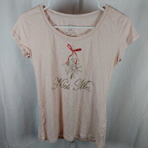 NY&C Size S T-Shirt Women Casual Pink Short Sleeve Round Neck